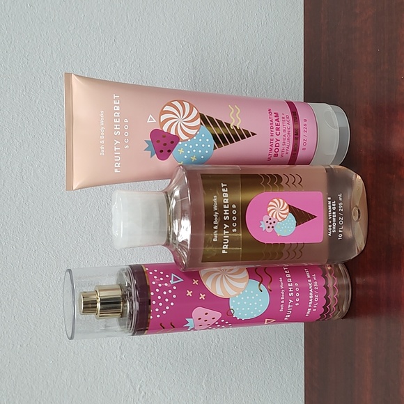 Bath & Body Works Other - Bath & Body Works FRUITY SHERBET SCOOP Shower Gel, Body Cream Fragrance Mist Set